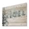 Designart - Snowy Pine Trees - Traditional Print on Natural Pine Wood